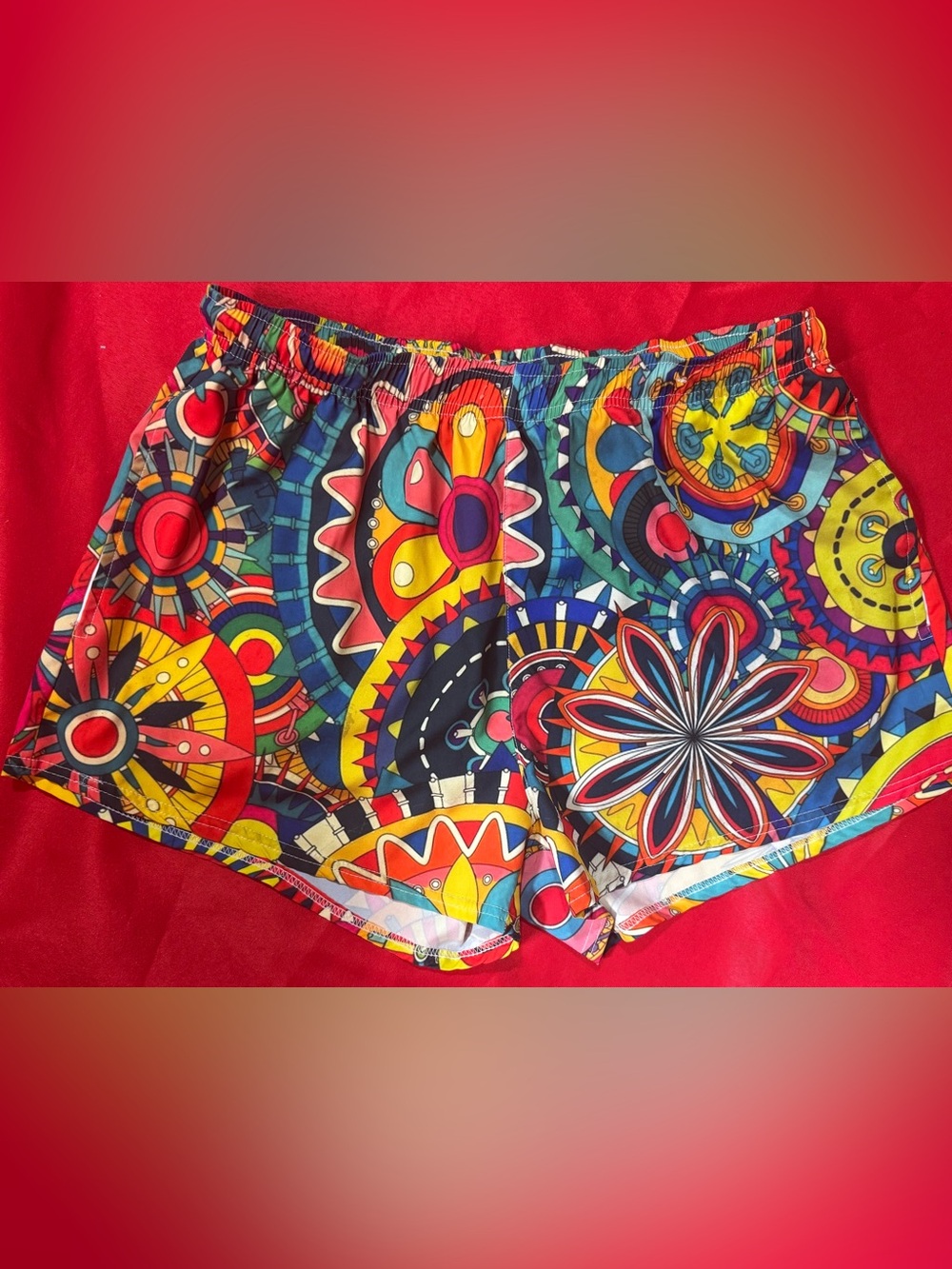 Unlisted Vibrant Multicolor Mandala Print Athletic Shorts